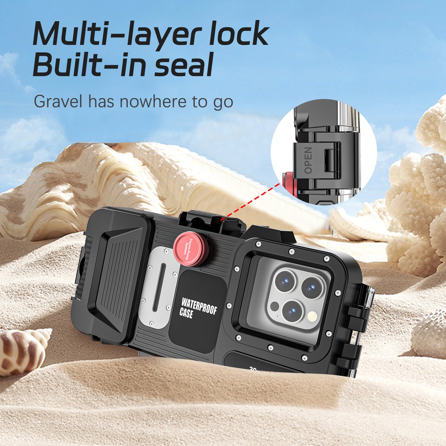 Built-in Seal Waterproof Apple iPhone 14 Case Diving 30m/98ft