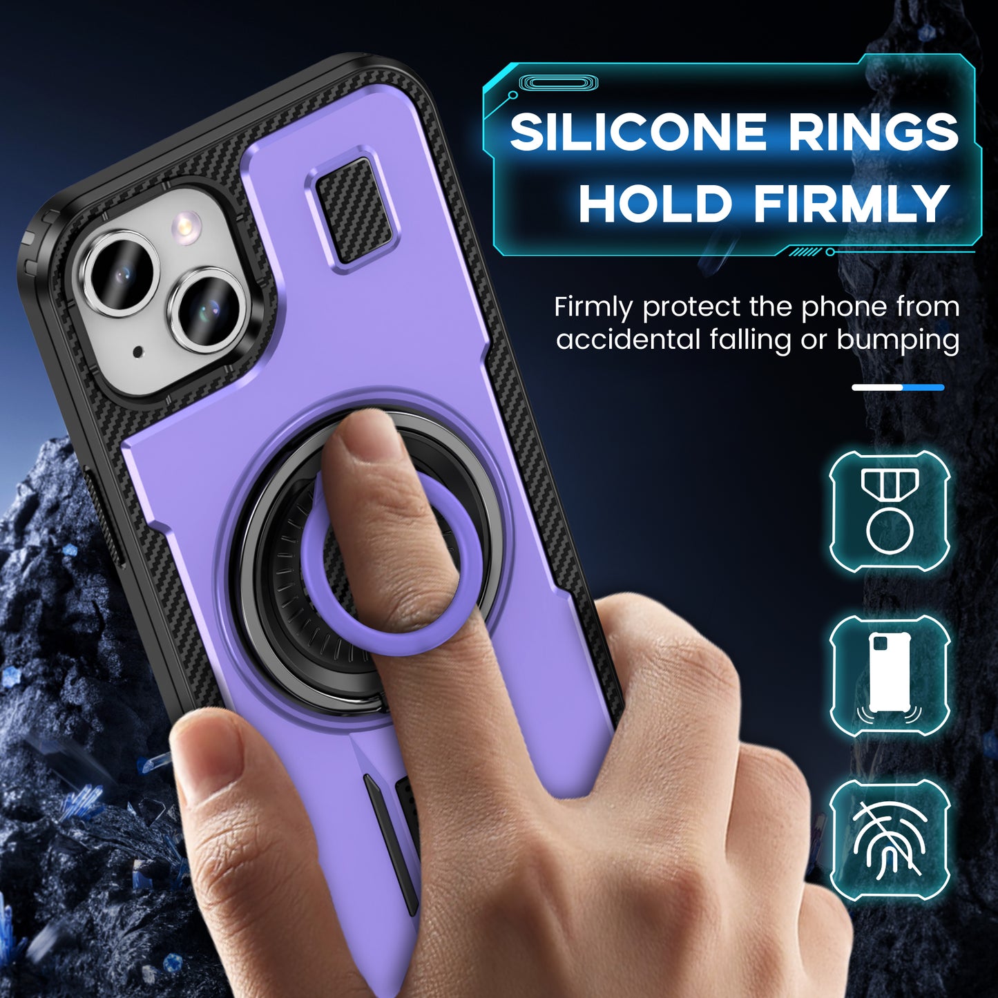 Devas Ring Holder iPhone 15 Plus Case Multi-protection