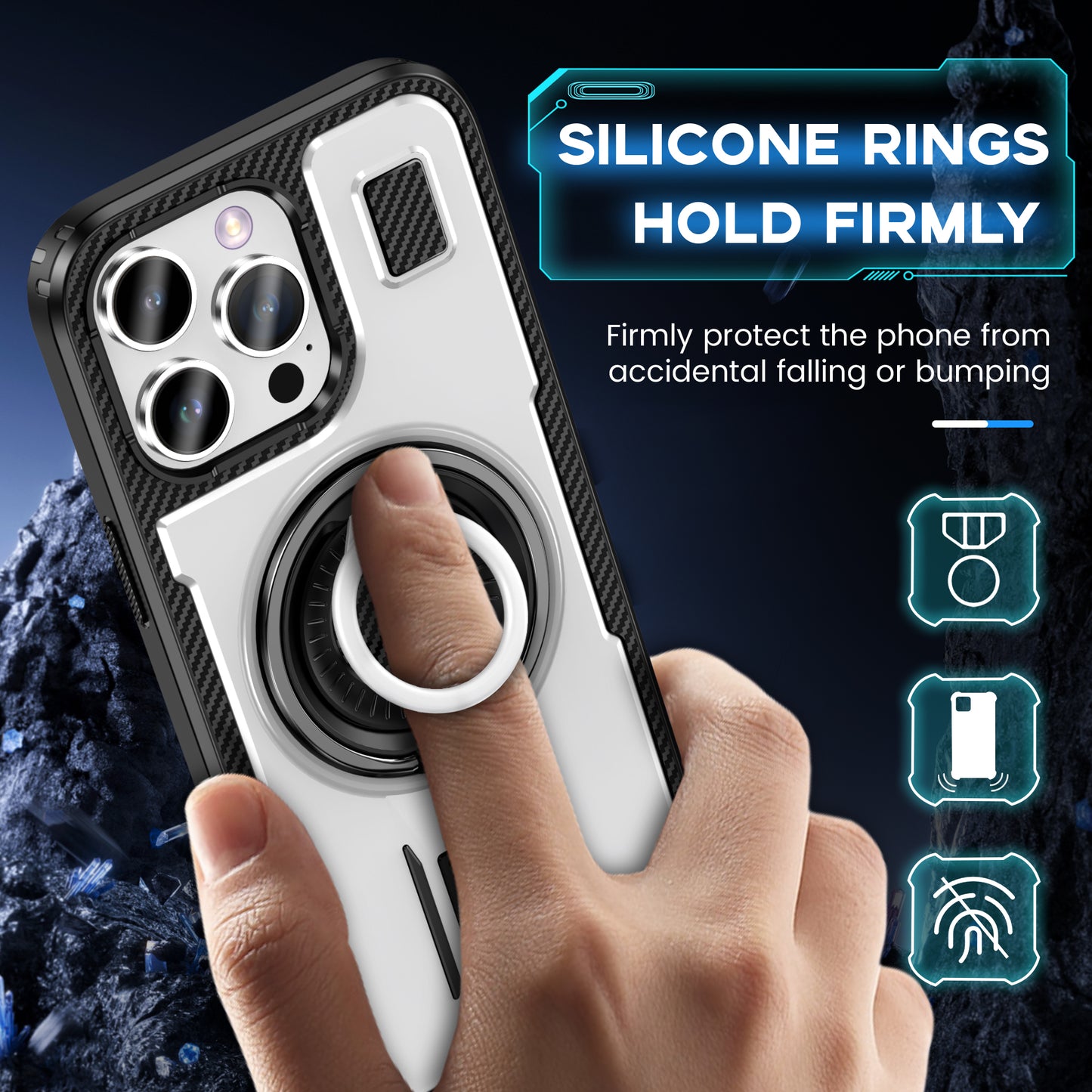 Devas Ring Holder iPhone 15 Pro Case Multi-protection