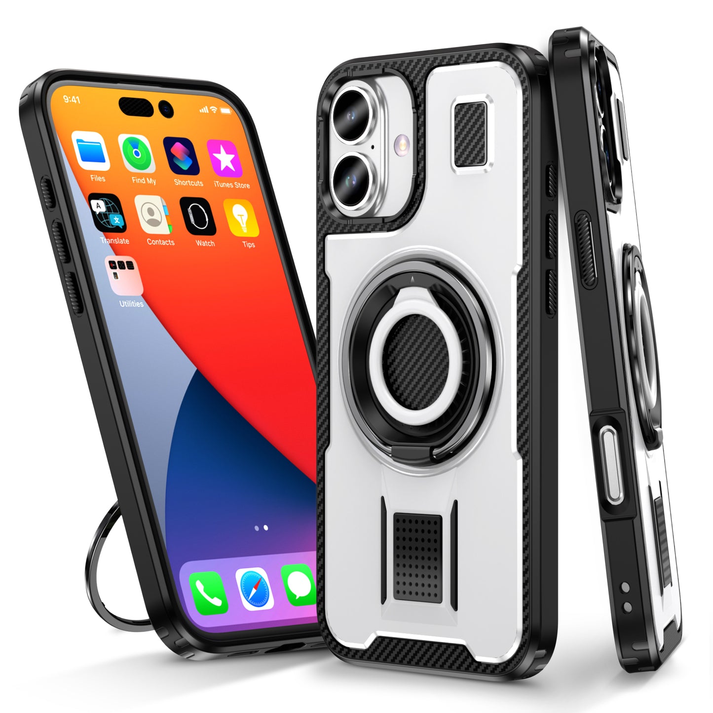 Devas Ring Holder iPhone 16 Plus Case Multi-protection