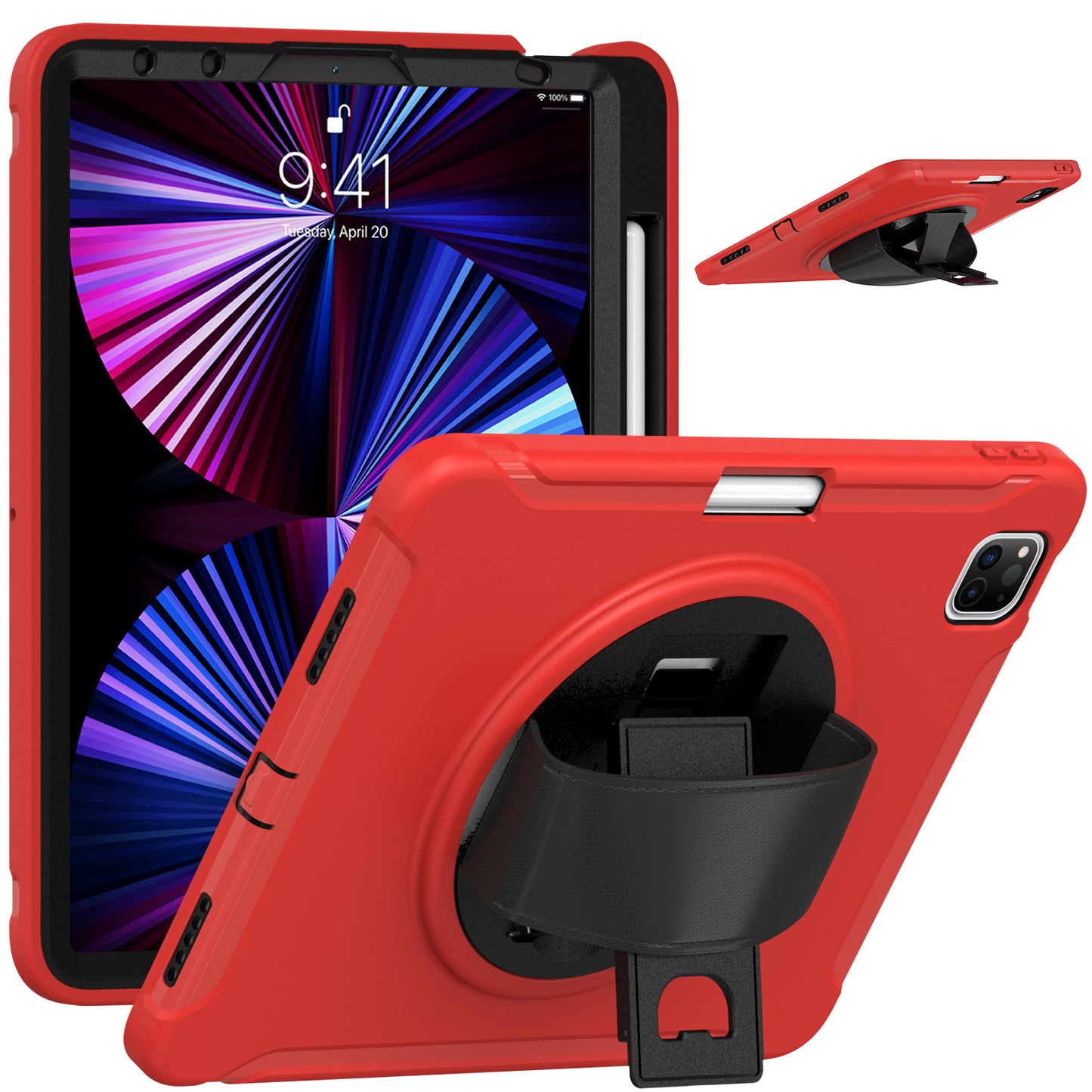 Spider Man Apple iPad Pro 11 (2018) Case Genuine Leather Hand Strap