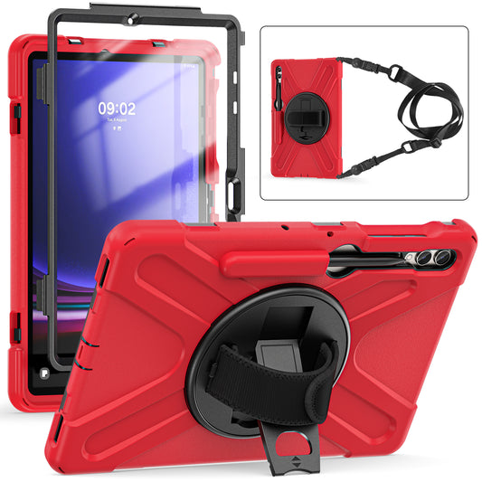 Pirate King Galaxy Tab S9 FE+ Case 360 Rotating Stand Hand Shoulder