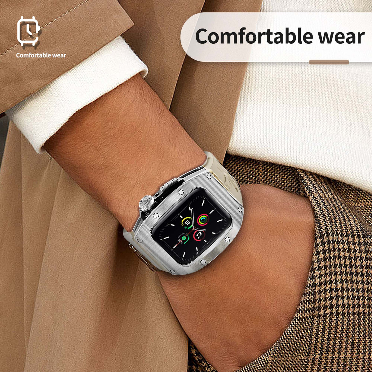 Ultramarine Technology with Rugged 2M Shockproof Smart Watch Case with Band Strap ECG Detection