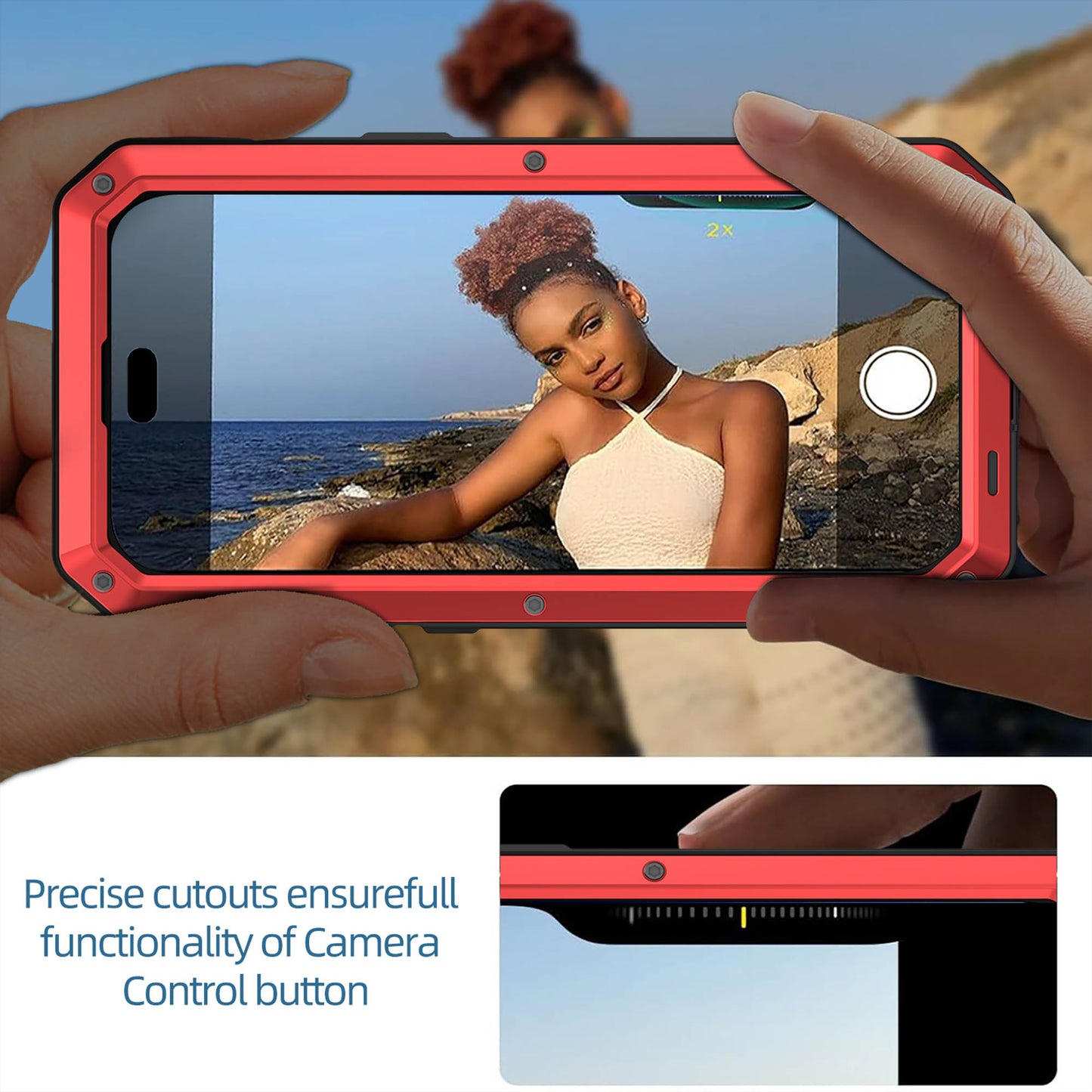 Ultramarine Technology with Rugged 360° Protection Phone Case 10ft Drop Protection Camera Button