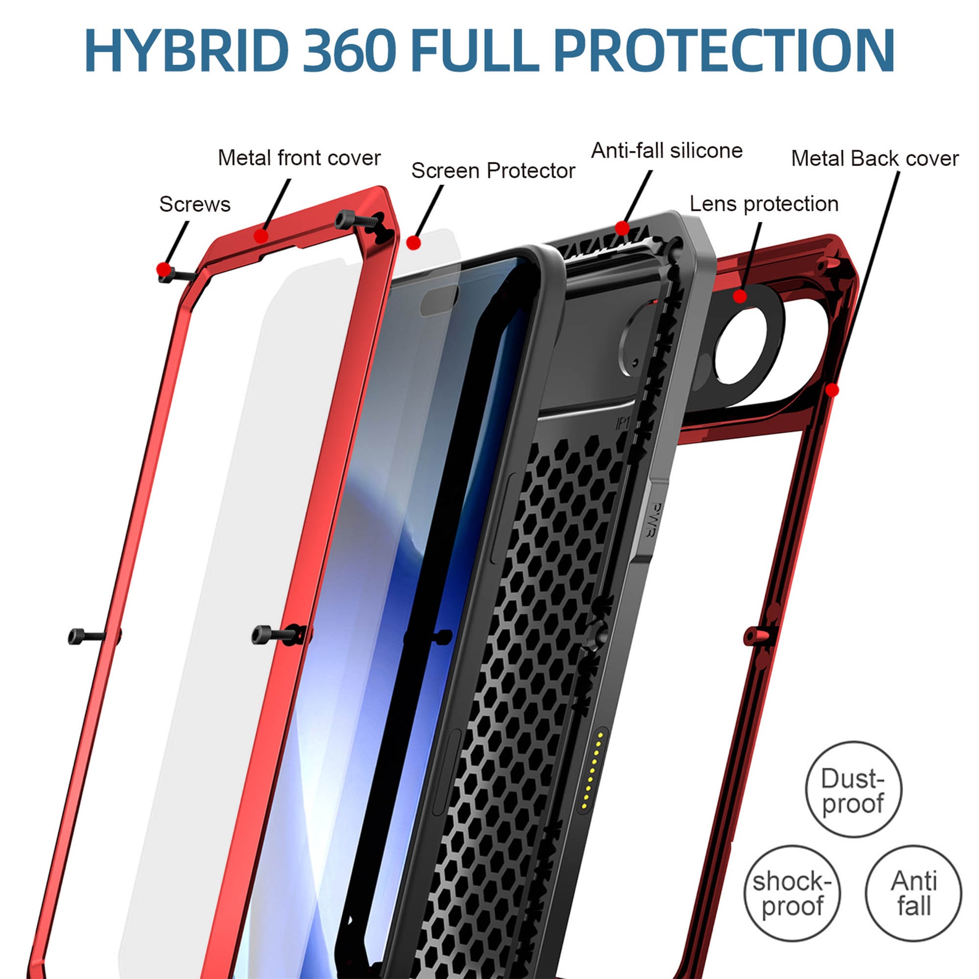 Ultramarine Technology with Rugged 360° Protection Phone Case 10ft Drop Protection Camera Button