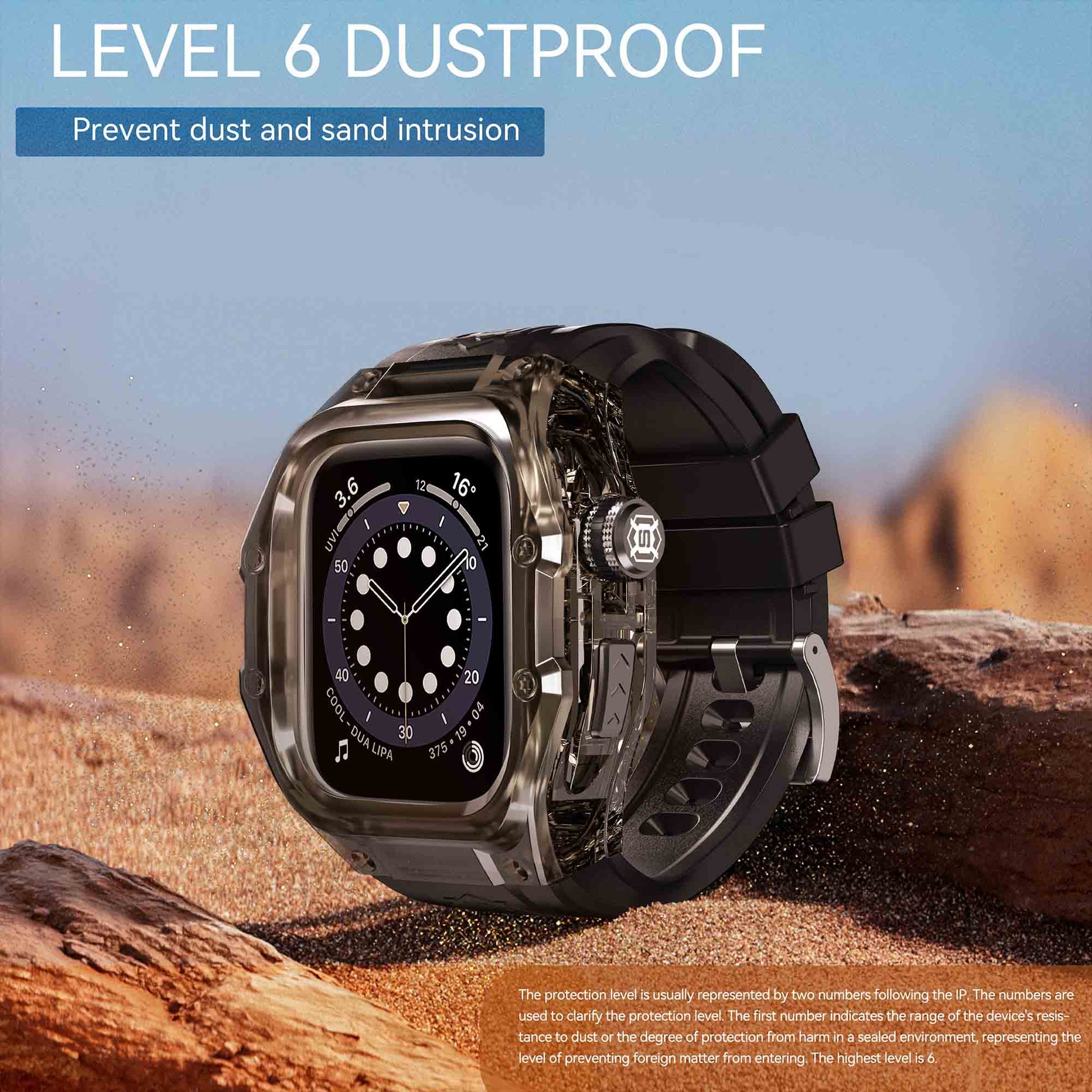 Ultramarine Technology Rugged IP68 Waterproof Watch Case with Silicone Strap Armor Protection - Apple Watch Series 11