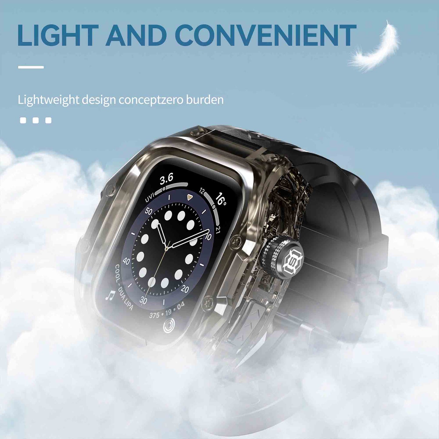 Ultramarine Technology Rugged IP68 Waterproof Watch Case with Silicone Strap Armor Protection - Apple Watch Series 11