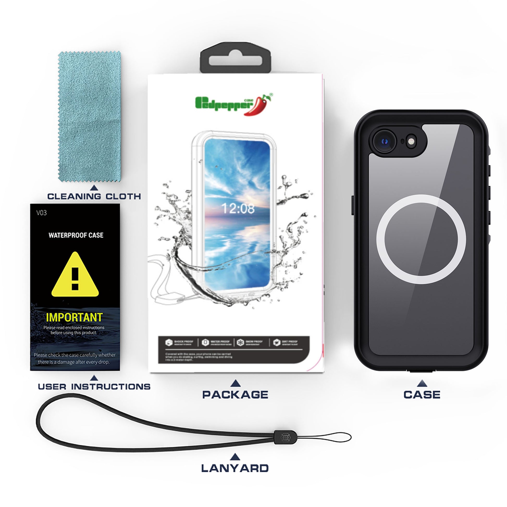 Ultramarine Technology Rugged Magnetic Phone Case: IP68 Waterproof & Military Drop Proof - iPhone 17e