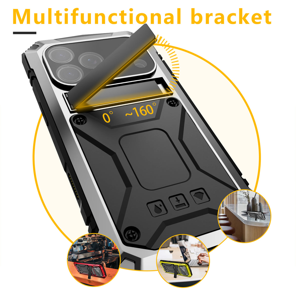 Rugged Military-Grade Phone Case with Foldable Stand & Drop Protection