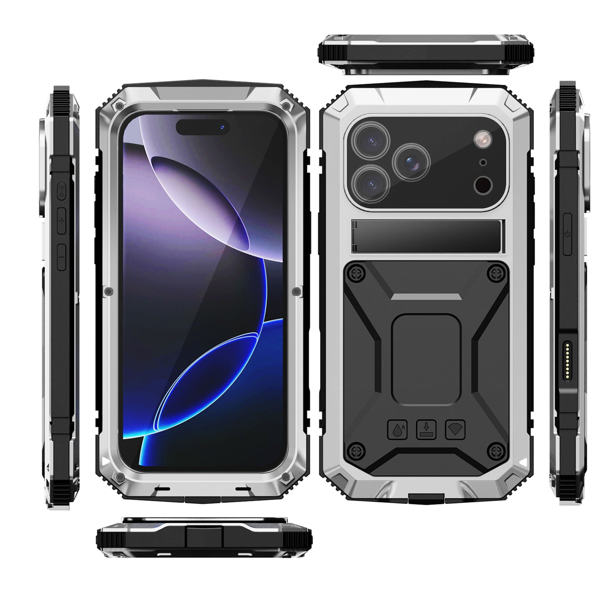 Ultramarine Technology Rugged Military-Grade Phone Case with Foldable Stand & Drop Protection