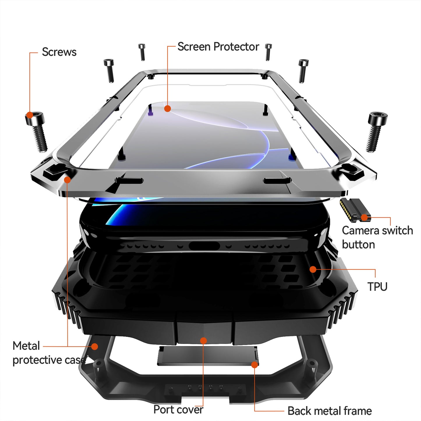 Ultramarine Technology Rugged Military-Grade Phone Case with Foldable Stand & Drop Protection