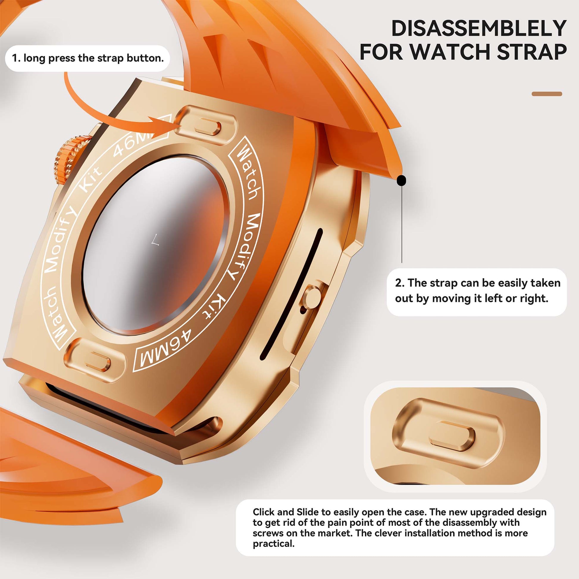 Ultramarine Technology Rugged Smart Watch Armor Case with ECG Support & Quick-Pop Band Strap