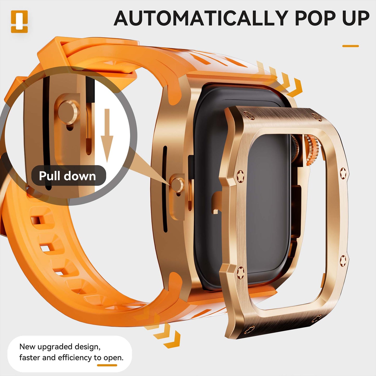 Ultramarine Technology Rugged Smart Watch Armor Case with ECG Support & Quick-Pop Band Strap