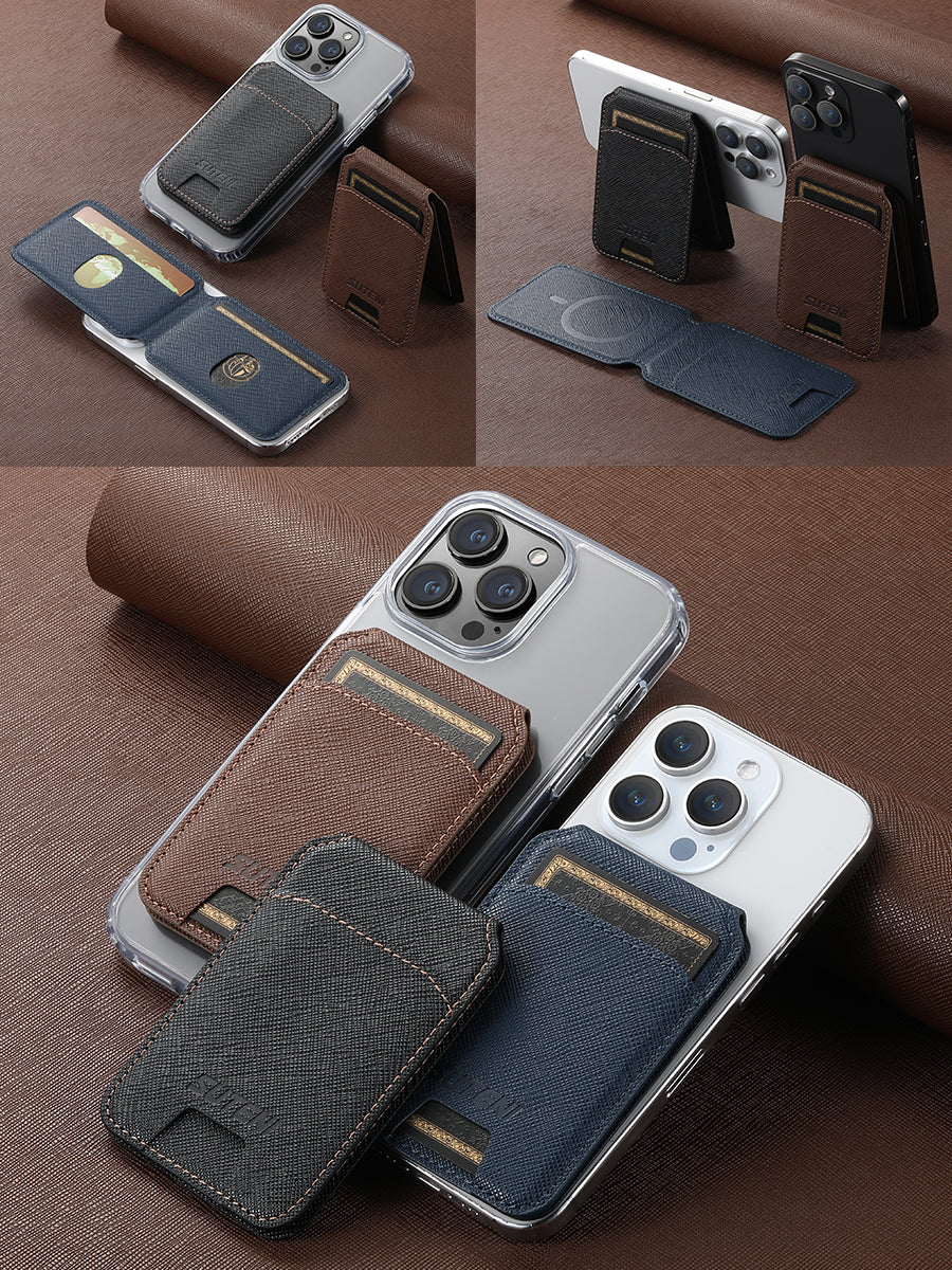 Cross Leather Phone Card Case with Magnetic