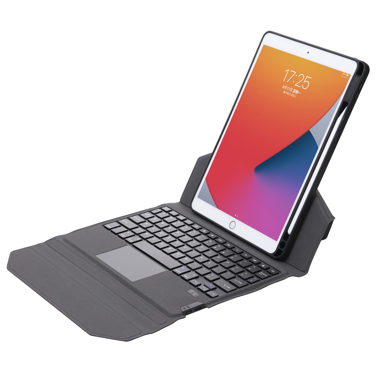 Triangle Stand Backlit Keyboard Apple iPad 7 Case Slim Detachable