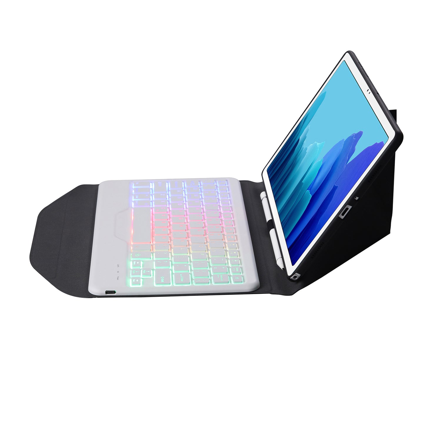 Triangle Stand Backlit Keyboard Samsung Galaxy Tab A7 Case Slim