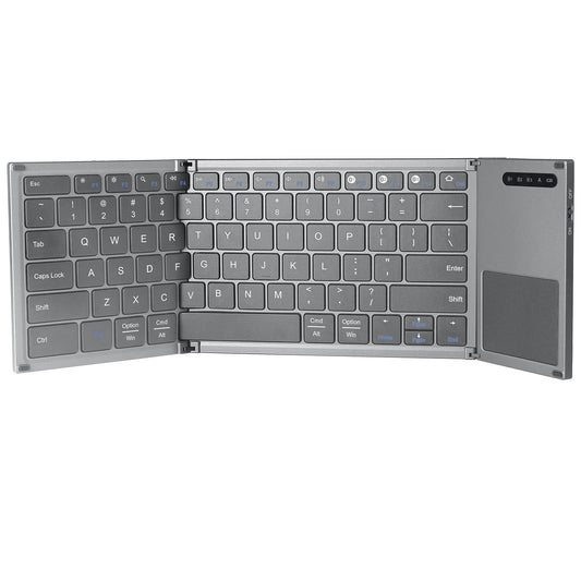 Portable Wireless Bluetooth Keyboard Touchpad Tear 3-foldable Stand