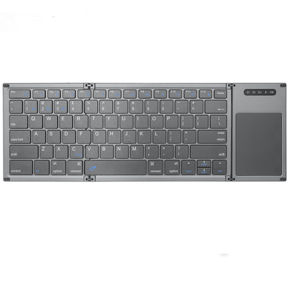 Portable Wireless Bluetooth Keyboard with Touchpad 3-fold Stand Business