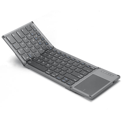 Portable Wireless Bluetooth Keyboard with Touchpad 3-fold Stand Business