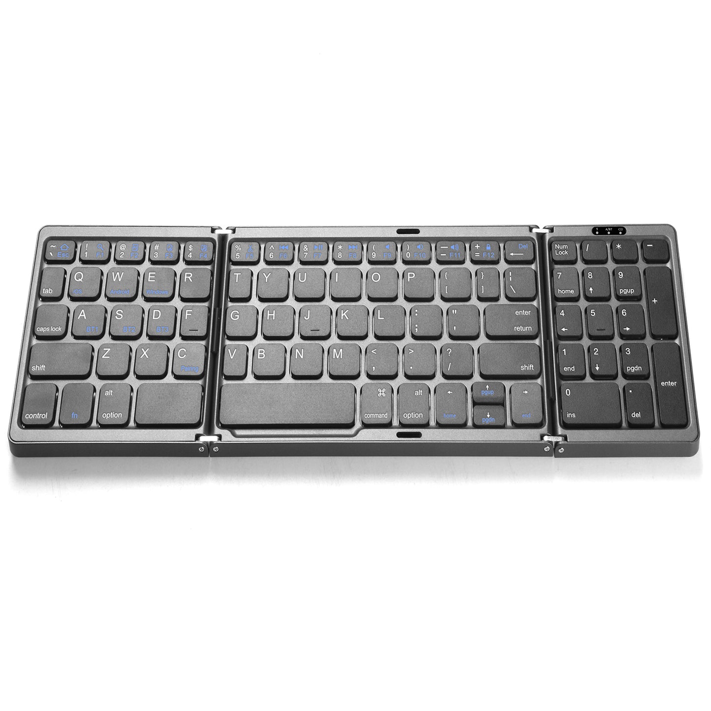 Portable Wireless Bluetooth Keyboard with Touchpad 3-fold Stand 81 Keys