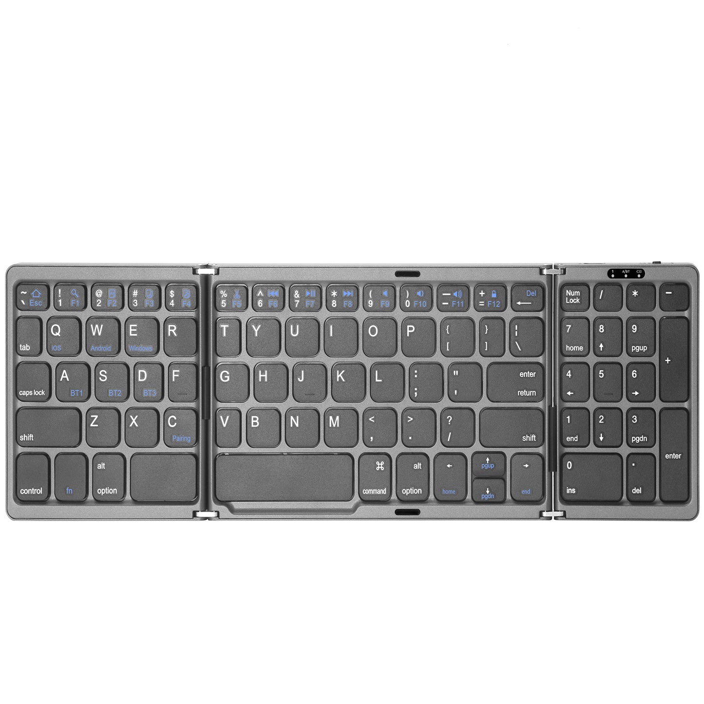 Portable Wireless Bluetooth Keyboard with Touchpad 3-fold Stand 81 Keys