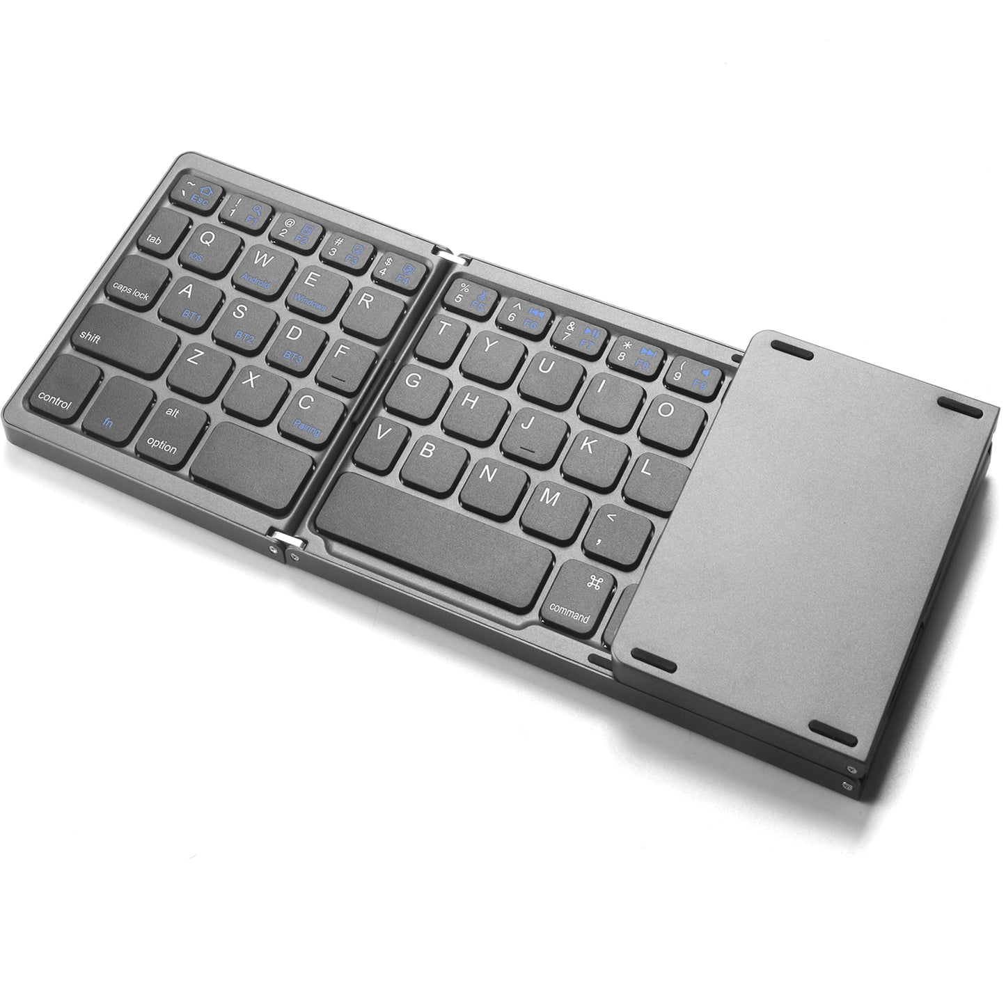 Portable Wireless Bluetooth Keyboard with Touchpad 3-fold Stand 81 Keys