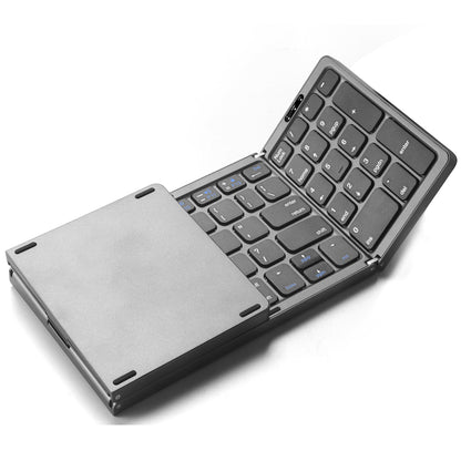 Portable Wireless Bluetooth Keyboard with Touchpad 3-fold Stand 81 Keys