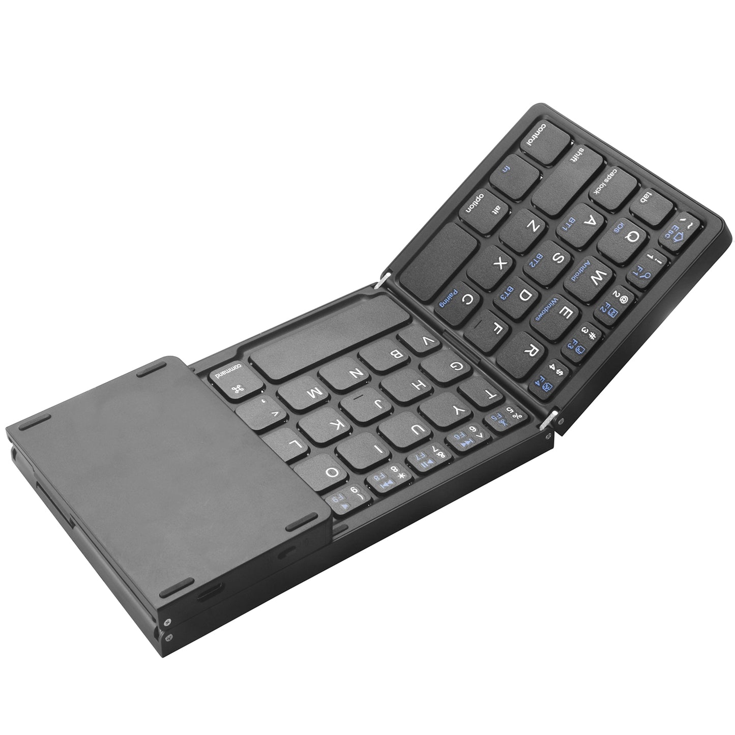 Portable Wireless Bluetooth Keyboard with Touchpad 3-fold Stand 81 Keys