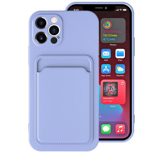 Silicone Rubber Card Holder iPhone 14 Pro Case Back