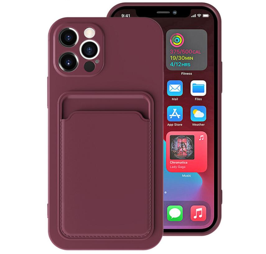 Silicone Rubber Card Holder iPhone 14 Pro Case Back