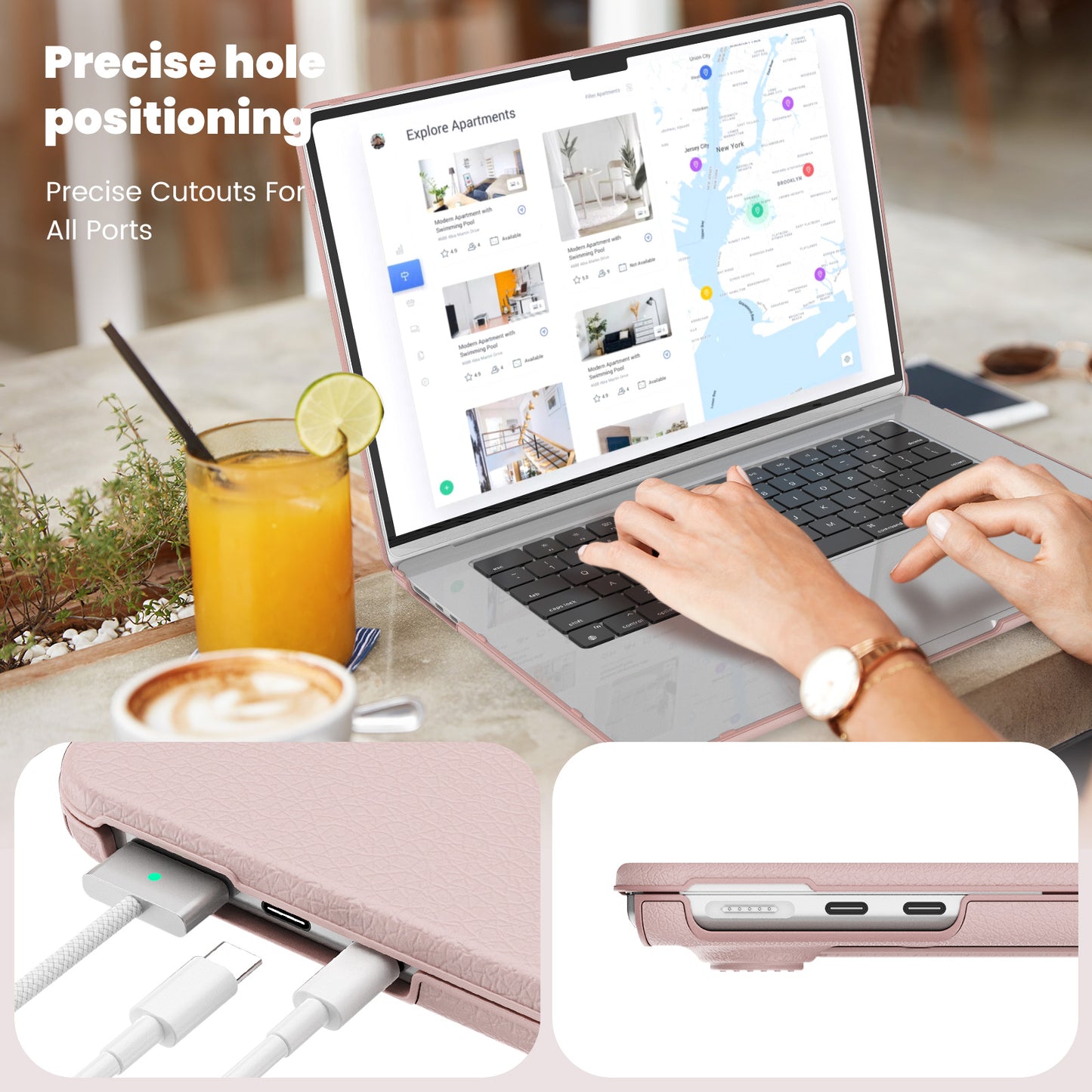 Business Silky Leather Kickstand Macbook Air 15.3 A3114 Case