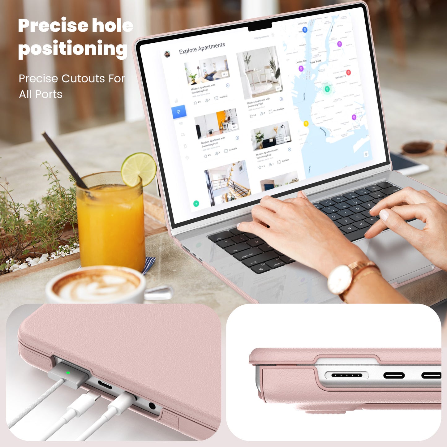 Business Silky Leather Kickstand Macbook Pro 16 2024 Case