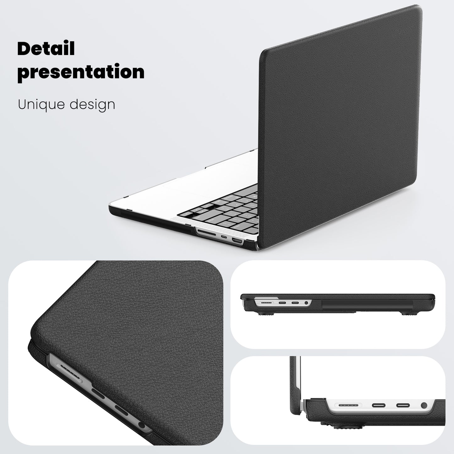 Business Silky Leather Kickstand Macbook Pro 14.2 A2992 Case