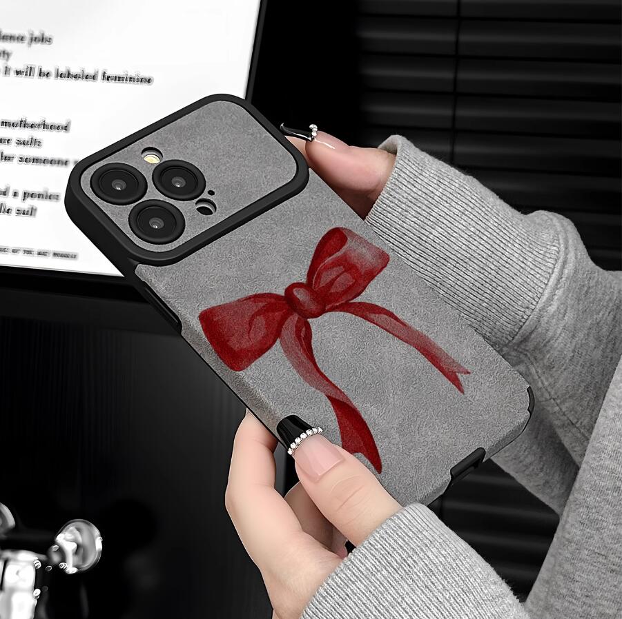 sheepskin-big-red-bowknot-painting-iphone-case-creative_2