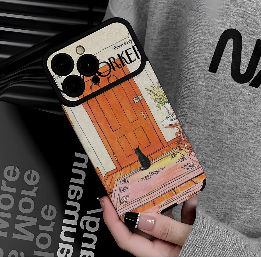 sheepskin-cat-sitting-on-door-painting-iphone-case-creative_3