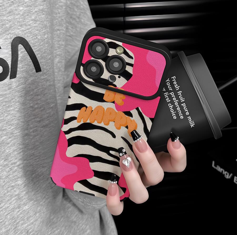 sheepskin-hot-pink-zebra-patchwork-painting-iphone-case-trendy_2