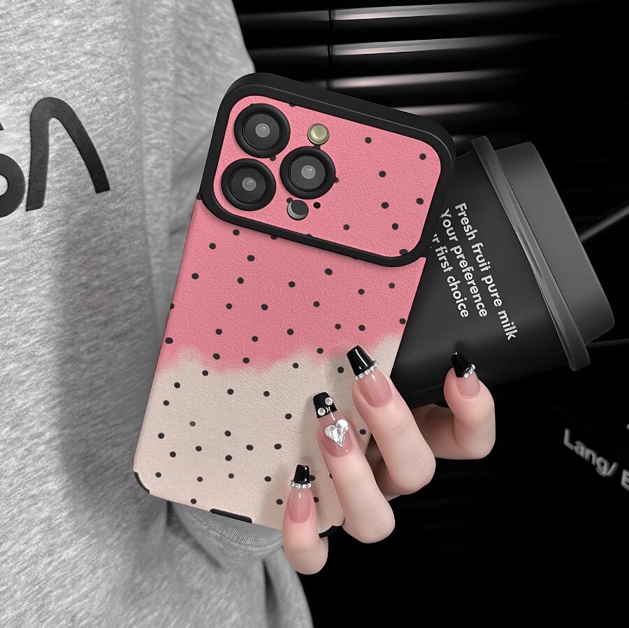 sheepskin-pink-white-polka-patchwork-painting-iphone-case-creative_2