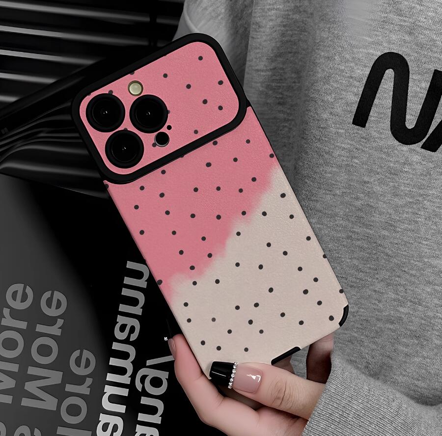 sheepskin-pink-white-polka-patchwork-painting-iphone-case-creative_3