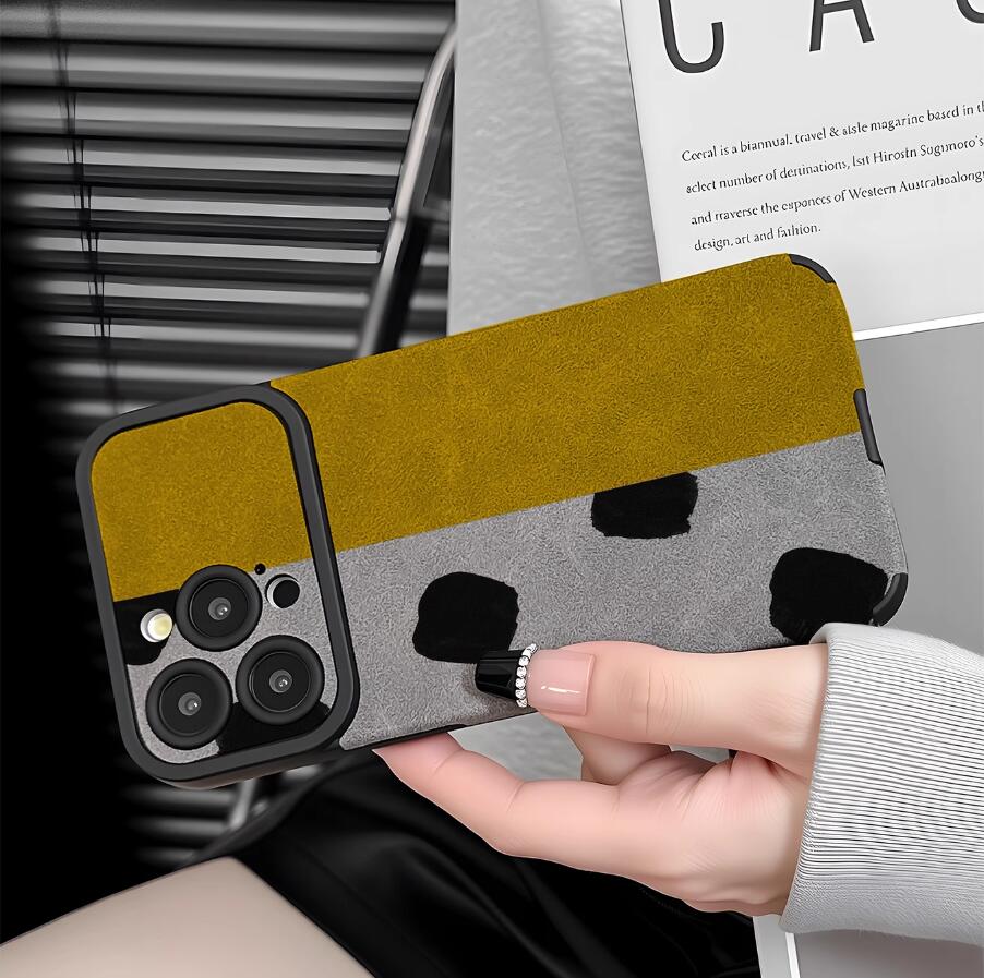 sheepskin-yellow-spots-gray-patchwork-painting-iphone-case-creative_4