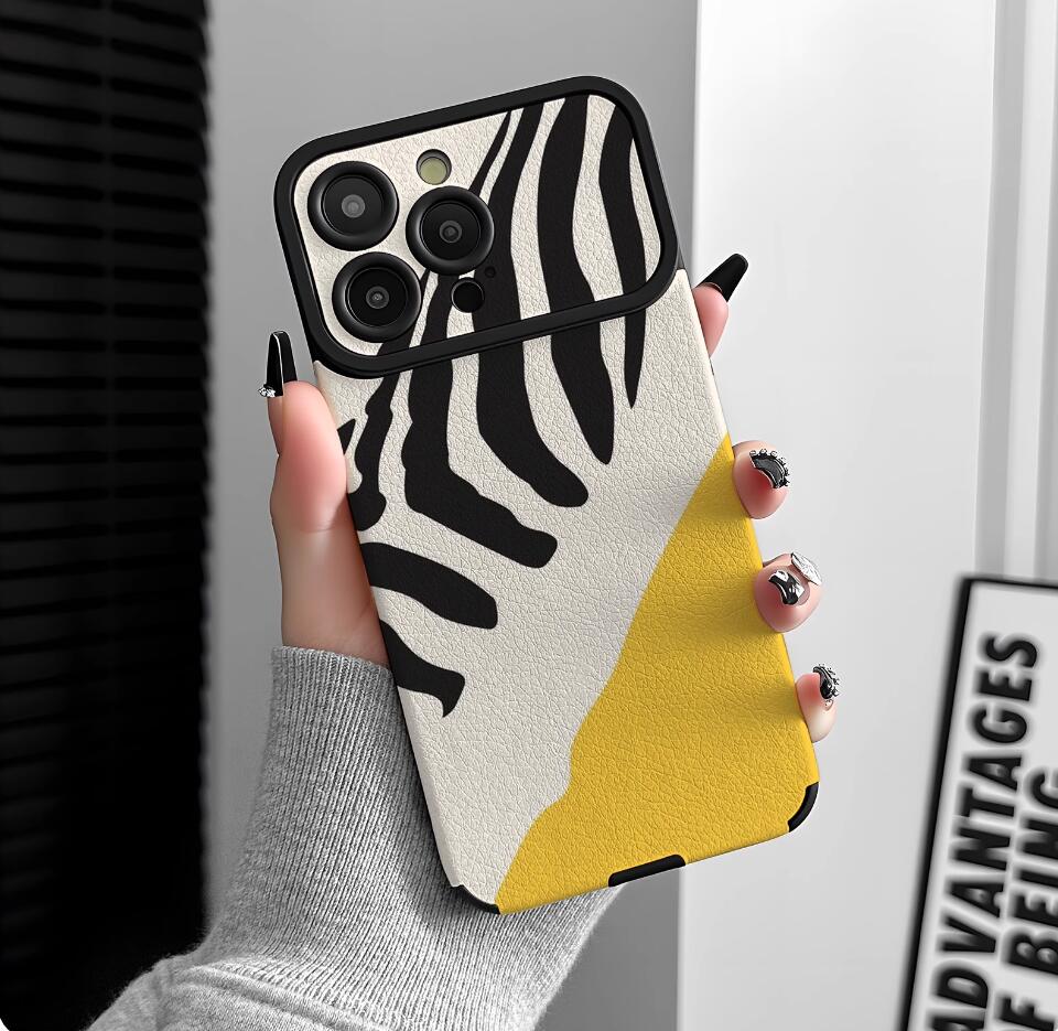 sheepskin-yellow-zebra-patchwork-painting-iphone-case-trendy_5