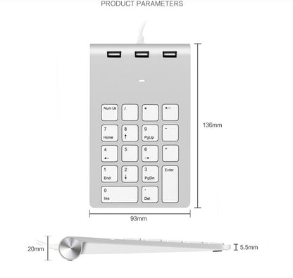 Portable Wireless Keyboard Numeric Key Hub Financial Accounting Cashier