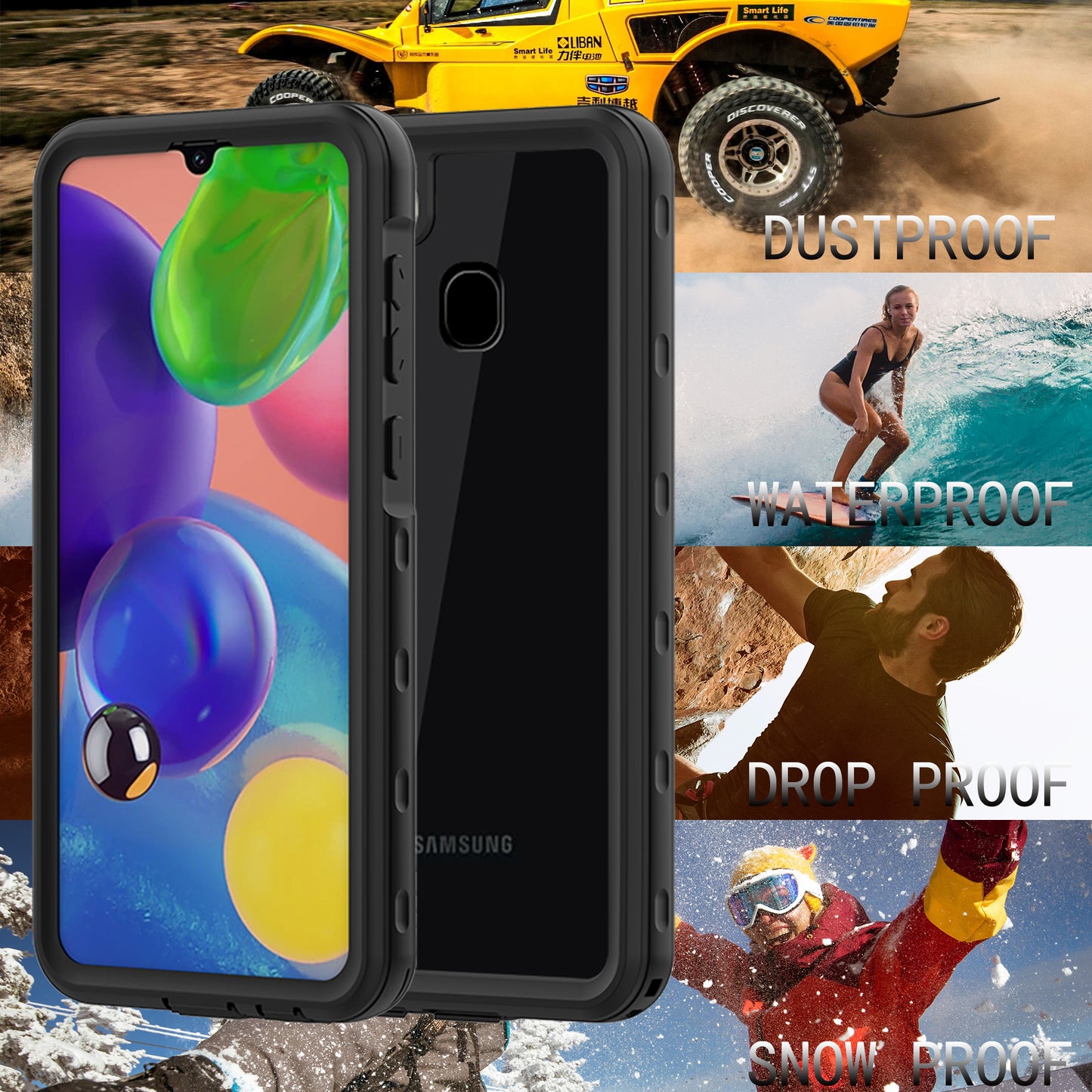 Burst Slim Swimming Waterproof Samsung Galaxy A21 Case Clear