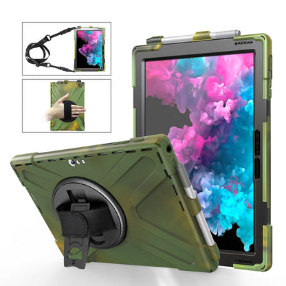 Pirate King Surface Pro 7 Case 360 Rotating Stand Hand Shoulder