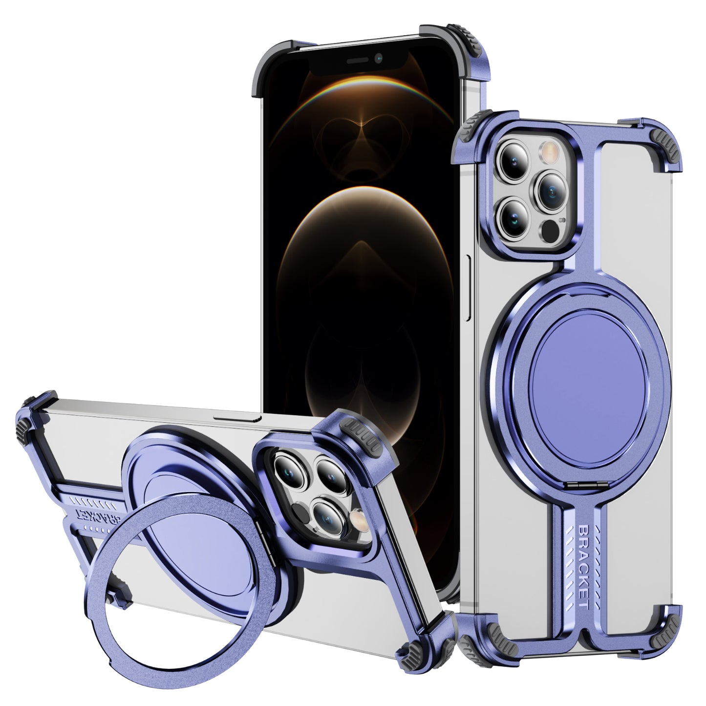 Titanium Alloy Bone iPhone 12 Pro Case Magnetic Stand