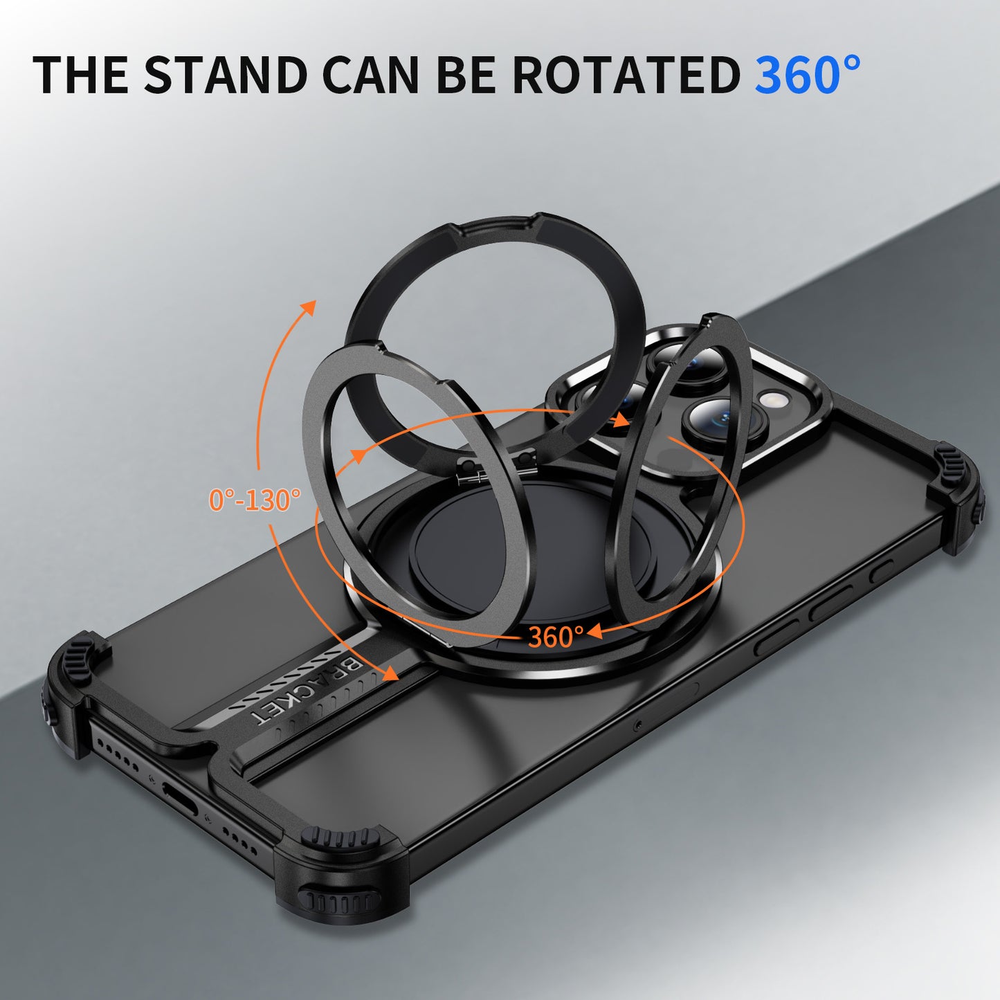 Titanium Alloy Bone iPhone 15 Pro Case Magnetic Stand