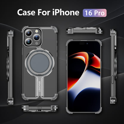 Titanium Alloy Bone iPhone 16 Pro Case Magnetic Stand