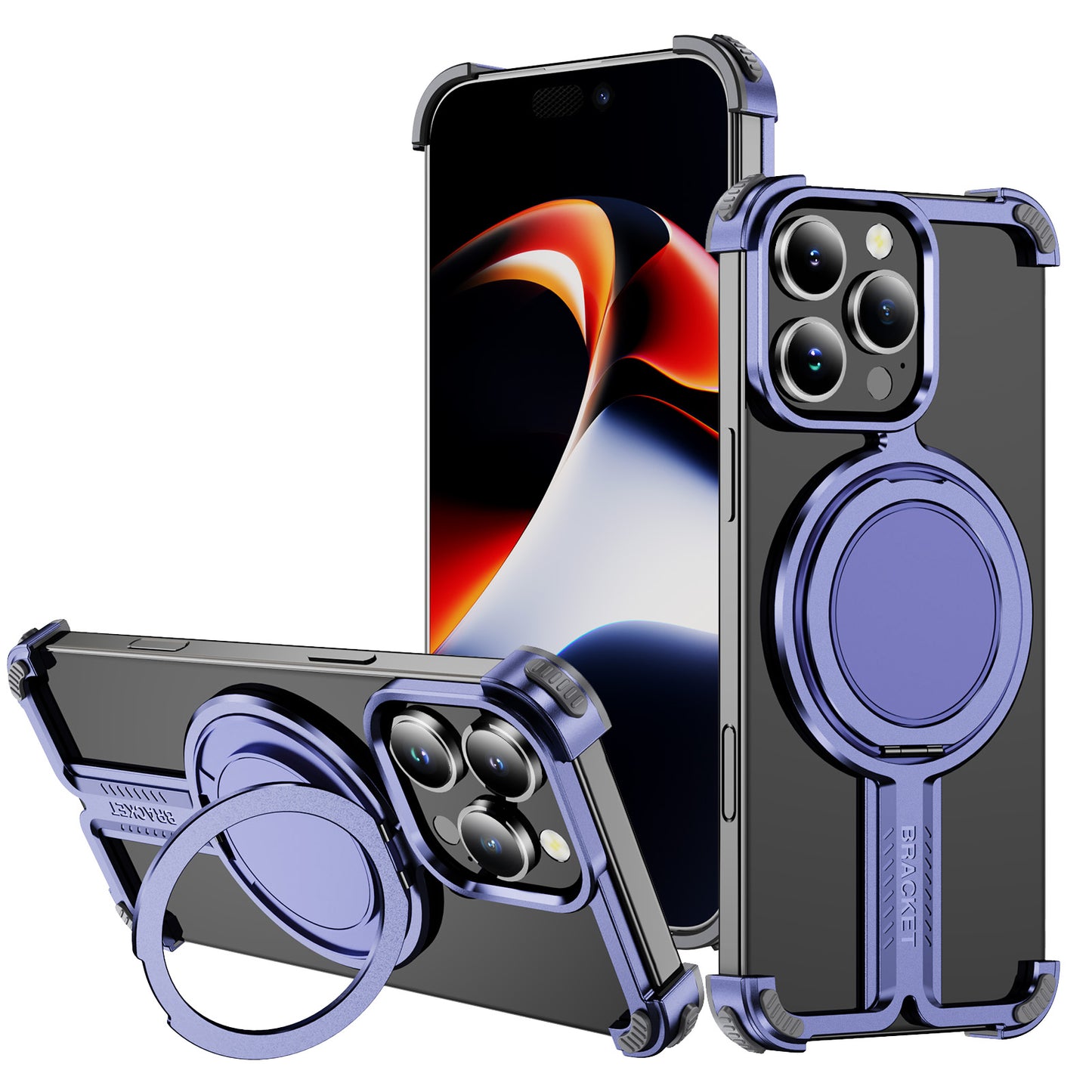 Titanium Alloy Bone iPhone 16 Pro Case Magnetic Stand