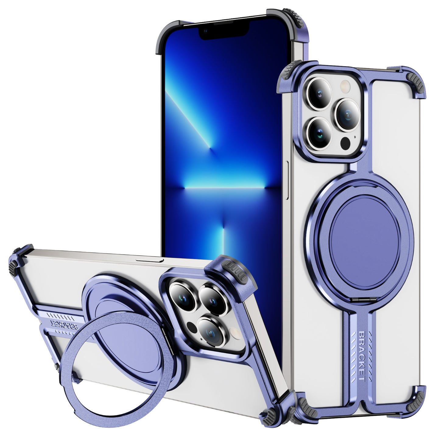 Titanium Alloy Bone iPhone 13 Pro Case Magnetic Stand