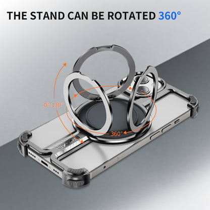 Titanium Alloy Bone iPhone 14 Plus Case Magnetic Stand