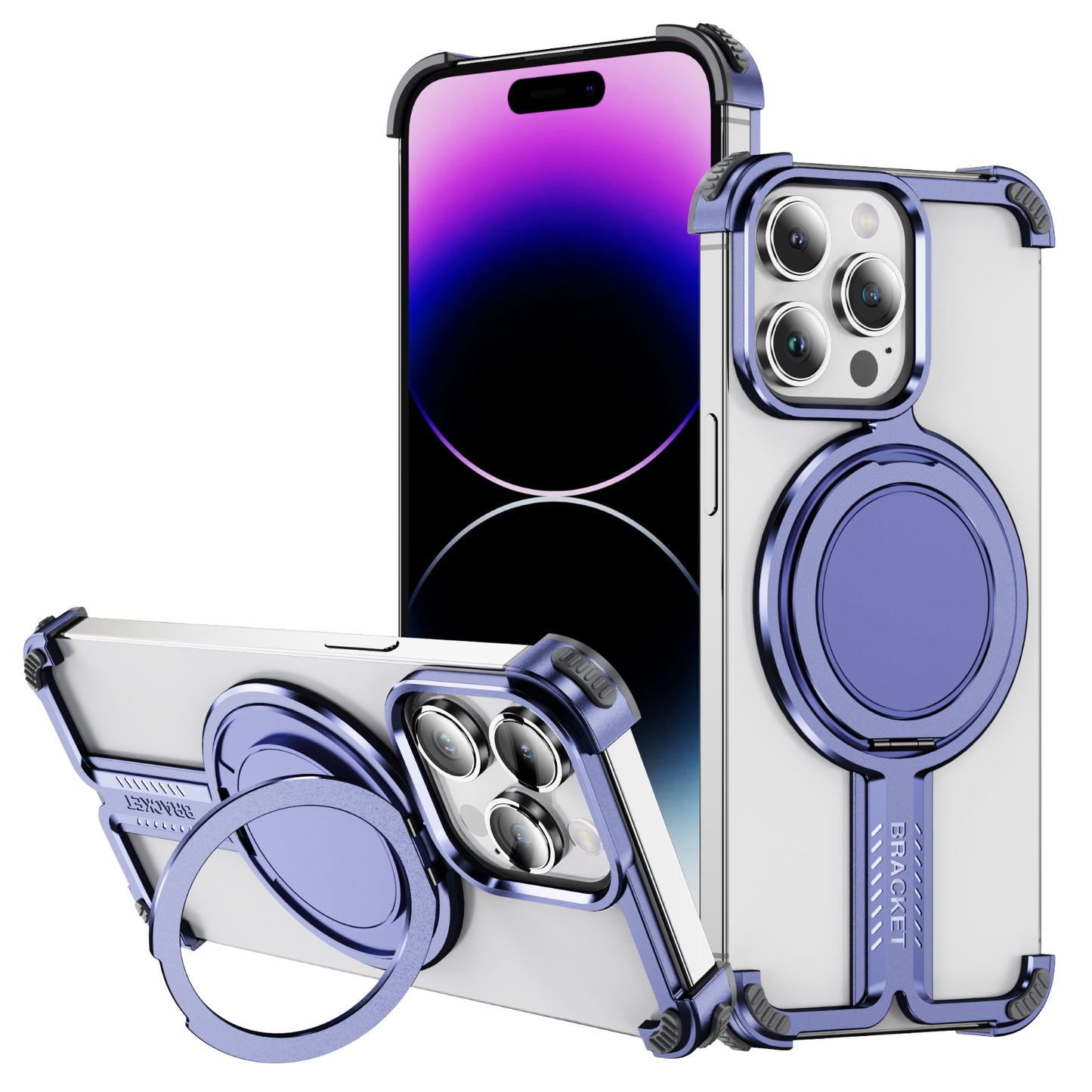 Titanium Alloy Bone iPhone 14 Pro Max Case Magnetic Stand